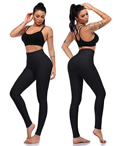 High Waist Scrunch Butt Leggings for Women - Textured Yoga Pants
