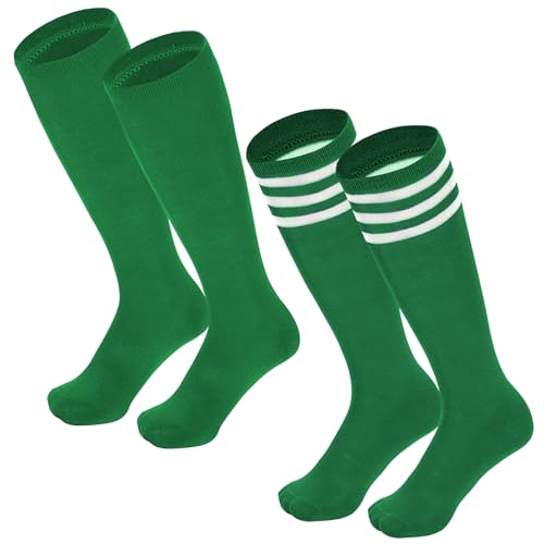 Kids Soccer Socks - Green & Green White - Ages 6-9