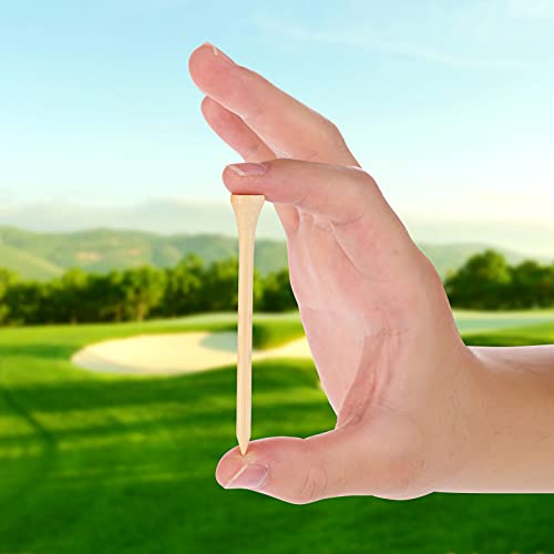Bamboo Golf Tees - 100 Pcs, 3-1/4 Inch, Biodegradable, Durable