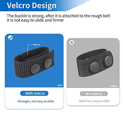 Tactical Duty Belt Keepers - 1000D Nylon, 2¼" Double Snaps, Black 4 Pack
