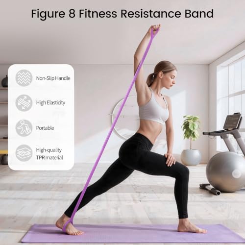 Figure 8 Resistance Bands - 2 Pack with Anti-Slip Handles for Yoga