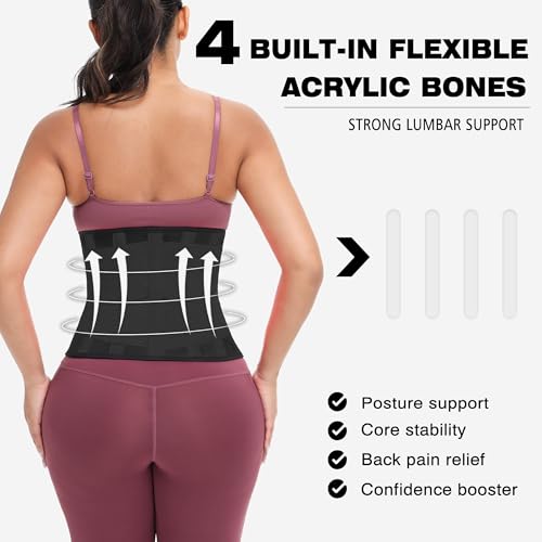 Waist Trainer Belt for Women & Men - Small Black Shaper Trimmer