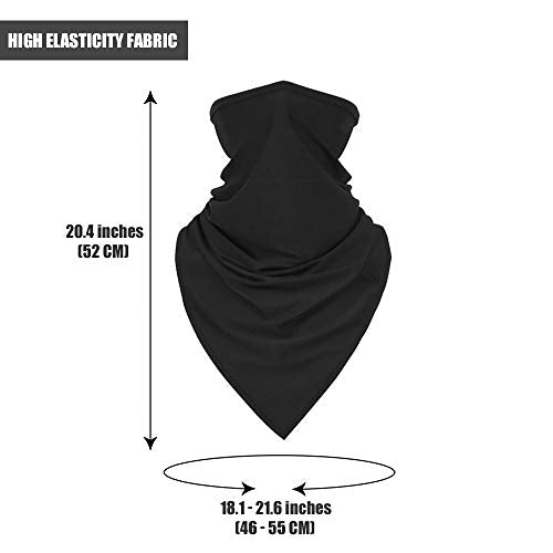 Neck Gaiter Mask for Sun Protection - Black Balaclava Bandana