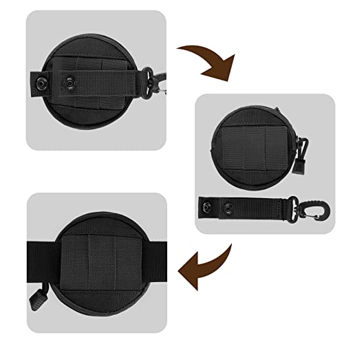 FRTKK 2 Pack Black Tactical Molle Utility Pouches for EDC, Waist & Outdoor Use
