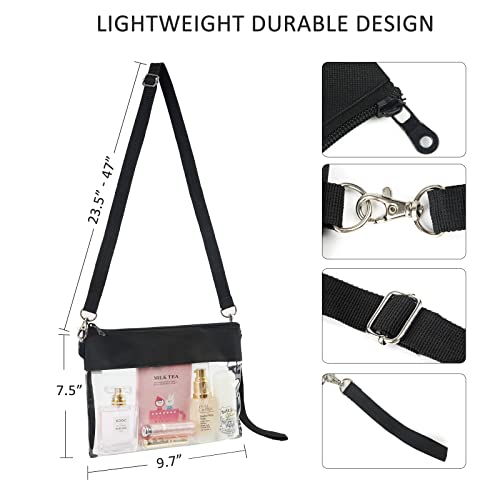 Clear Stadium Bag - Transparent Crossbody Purse for Events