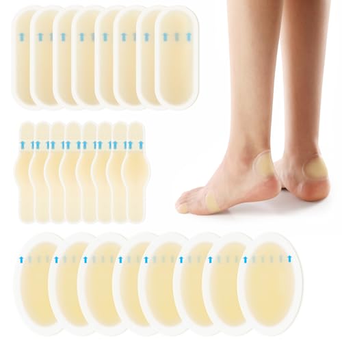 Gel Blister Bandages Cushions - 24Pcs Water Resistant Hydrocolloid