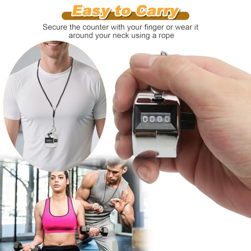 2-Pack Hand Tally Counter Clicker with Large Display and Reset Lever