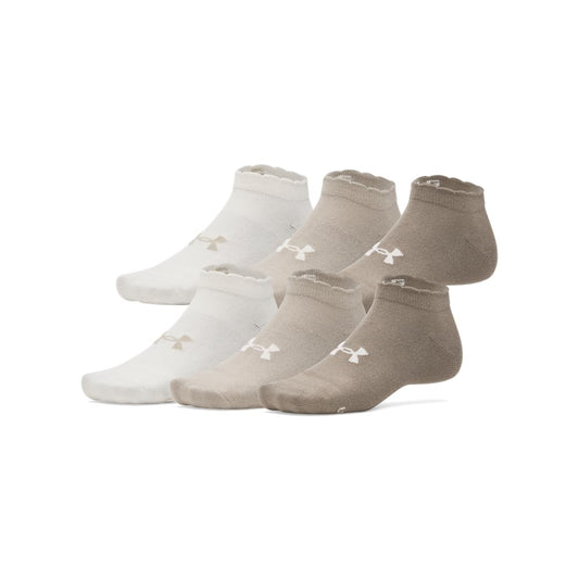 Under Armour Unisex Essential Low Socks 6 Pack, (200) Taupe Dusk/Taupe Dusk/Stone, Small