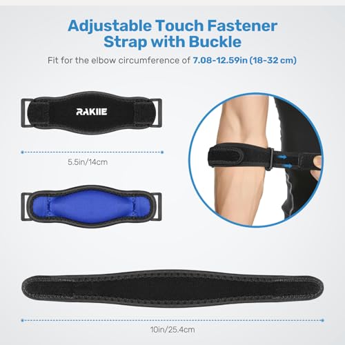 Tennis Elbow Brace with Adjustable Strap - Dark Blue, 1 Pack