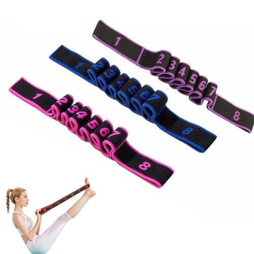 Fitness Resistance Band Set - 8-Section Elastic Stretching Bands, 3PCS