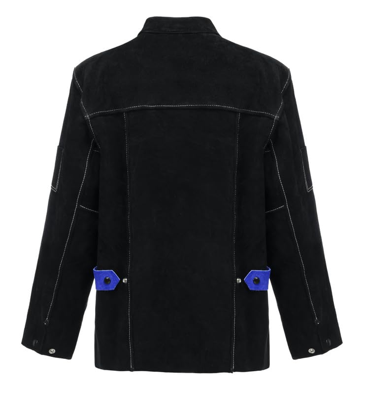ANTAITHER Leather Welding Jacket - Exceptional Heat and Flame Protection, Heavy-Duty Coat (X-Large)