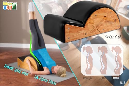 Pilates Spine Corrector Arc for Home Gym - Rubber Wood-Black