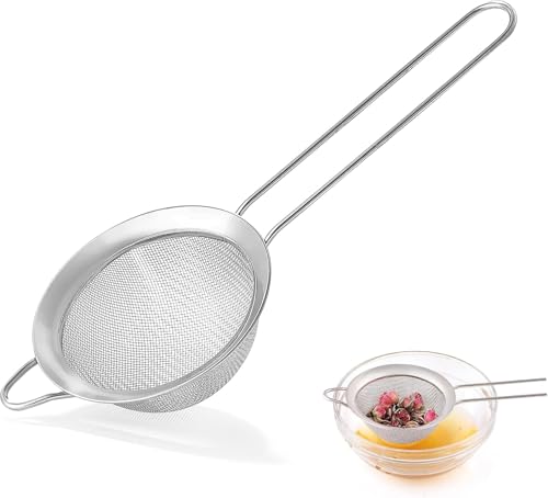 3.35-Inch Fine Mesh Kitchen Strainer - Stainless Steel Mini Sieve