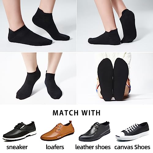 Varietyou Men's & Women's 6-12 Pairs Thin No-Show Ankle Socks Black 9-11/6 Pairs