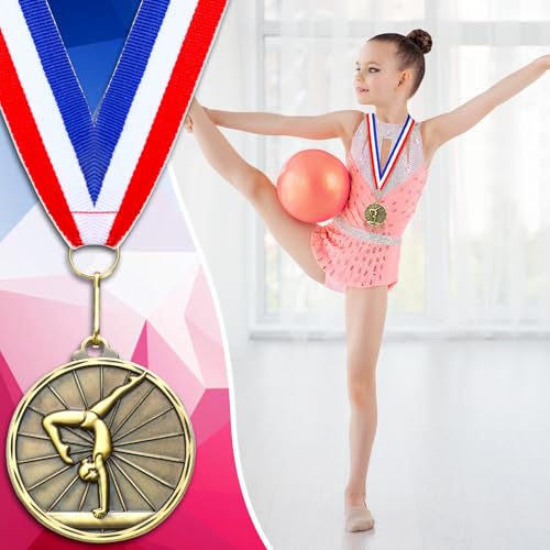Gold Gymnastics Medals Bulk 2 Inch Award Ribbons for Tournaments & Competitions