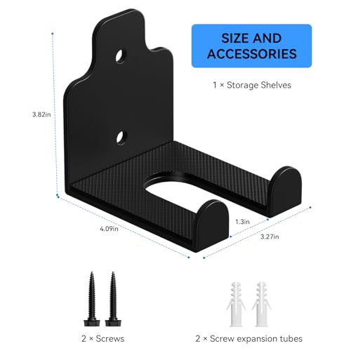 Barbell Holder Wall Mount - Heavy Duty Space Saving Design - Black 1 Hook