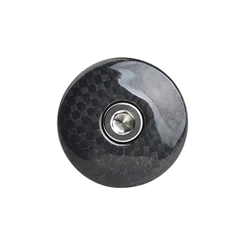 1 1/8" 3K Carbon Fiber Headset Top Cap with Titanium Bolt – Glossy Finish