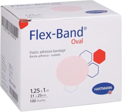 Hartmann Oval Adhesive Bandages - Flexible, Non-Stick Wound Cover, 1.25x1 inch