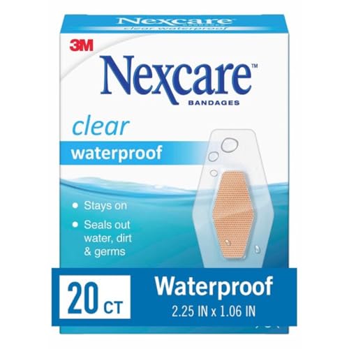 Waterproof Bandages - 20 Count, Clear, 1-1/16" x 2-1/4"