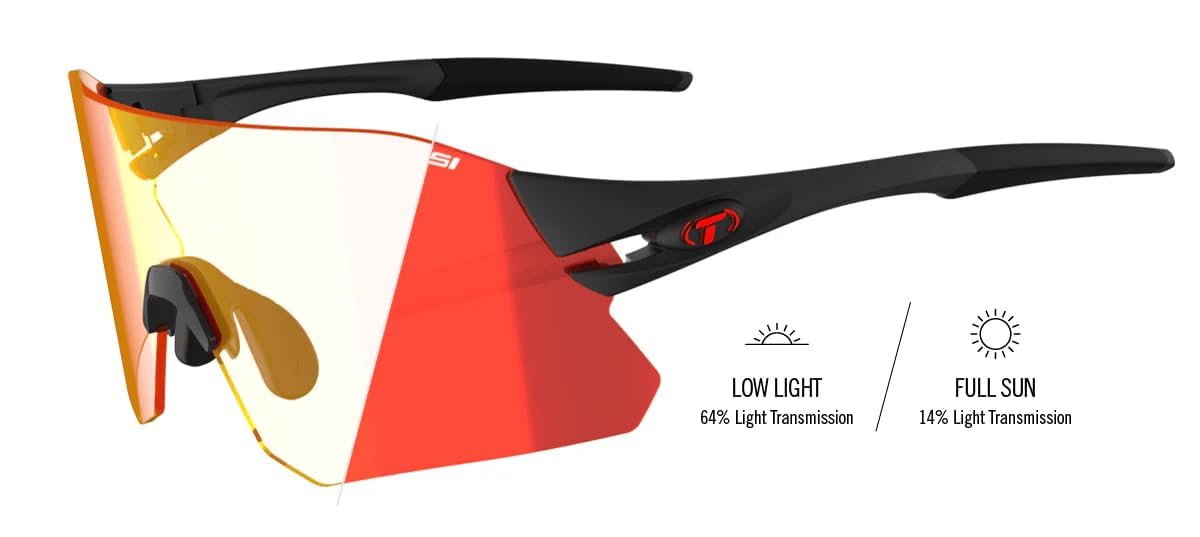 Tifosi Optics Rail Sunglasses (Matte Black (Clarion Red Fototec))