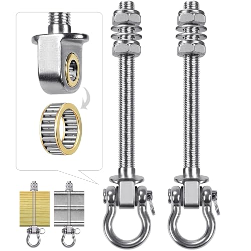 Dolibest M10x7'' Swing Hangers with Bearings 2 Pack Stainless Steel 304 for Wood & Metal Beams