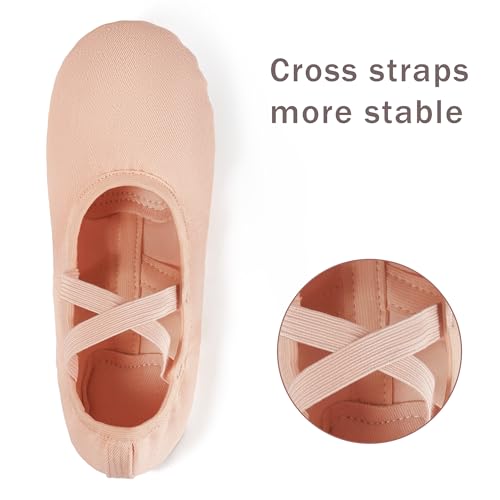 Dynadans Stretch Canvas Ballet Shoes Women Girls Split Sole Pink - Size 8