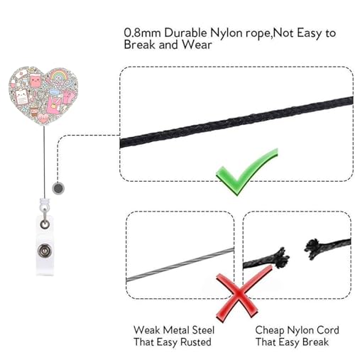 Retractable Badge Reel - Cute Silver Holder for Nurses & Doctors