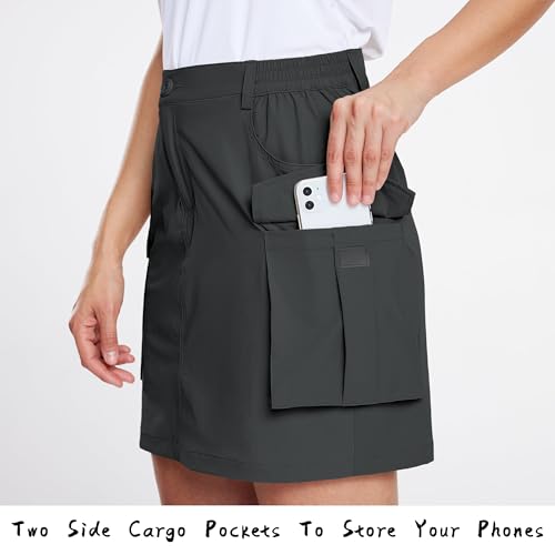 Women's Cargo Skorts - Quick Dry Golf & Hiking Skirt with Pockets