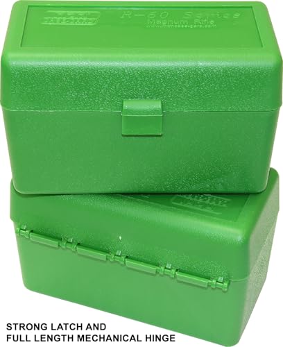 50-Round Rifle Ammo Box - Scuff-Resistant Polypropylene - Green