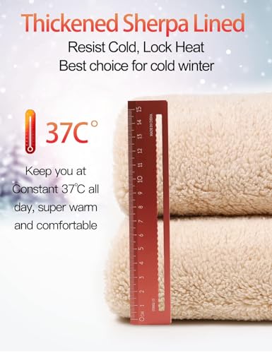 Flygo Men's Fleece-Lined Sherpa Jogger Pants Winter Warm Activewear Small Black Ribbed Bottom