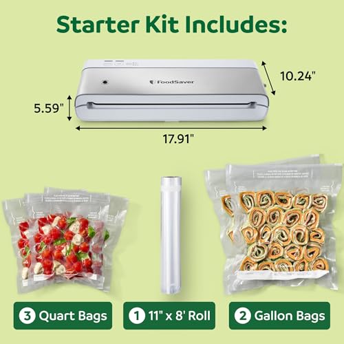 Compact Vacuum Sealer Machine with Bags & Roll - Airtight Food Storage