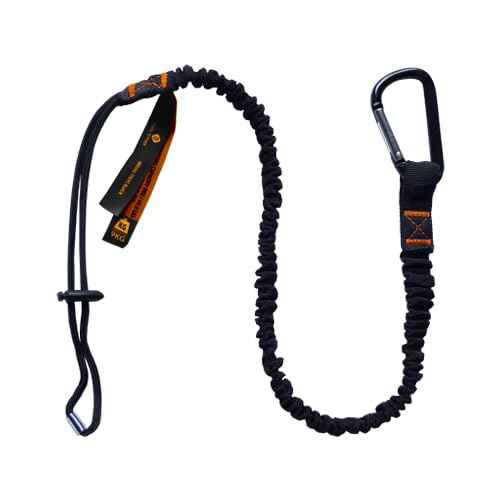Tool Lanyard with Spring Locking Aluminum Carabiner & Adjustable Loop End, 153 cm Working Length, Max Load 9KG - Tool Safety for Scaffolding & Working at Height - 3 Pack