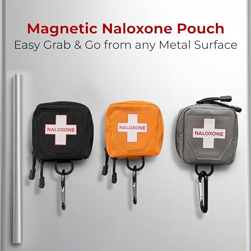 Naloxone Overdose Response Pouch with Magnetic Attachment - Orange