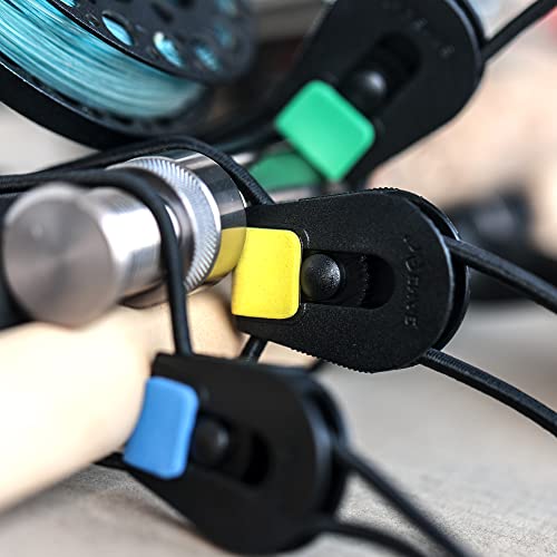 SAMSFX 8-Pack Stretchy Fishing Rod Tie Wraps - 7 Color Adjustable Rod Straps