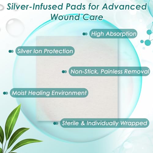 Calcium Alginate Wound Dressing Pads - 2" x 2" (5 Pack) - High Absorbency & Non-Stick