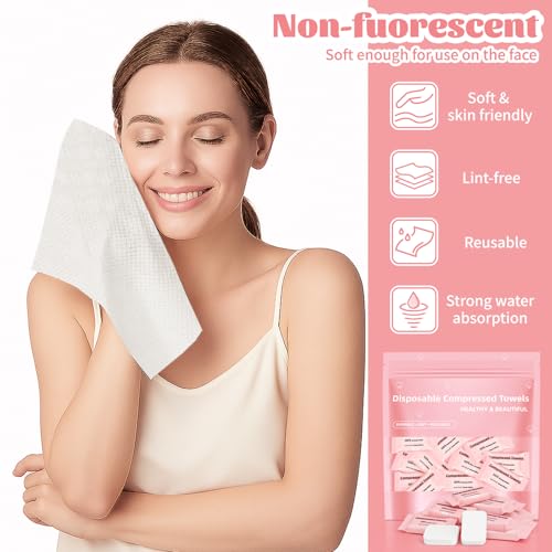 Compressed Disposable Face Towels - 30 Pack Portable Washcloths