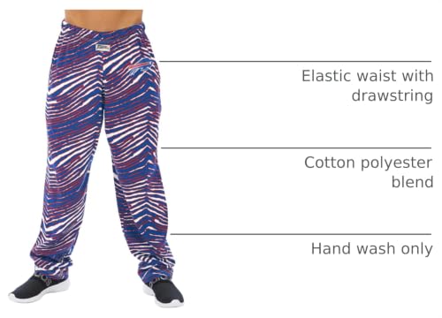 Buffalo Bills Track Pants - Zubaz Mens Zebra Logo - Large