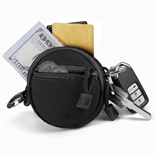 FRTKK 2 Pack Black Tactical Molle Utility Pouches for EDC, Waist & Outdoor Use