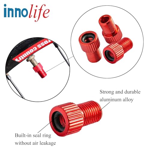 10 Pcs Aluminum Presta to Schrader Valve Adapters for Bikes