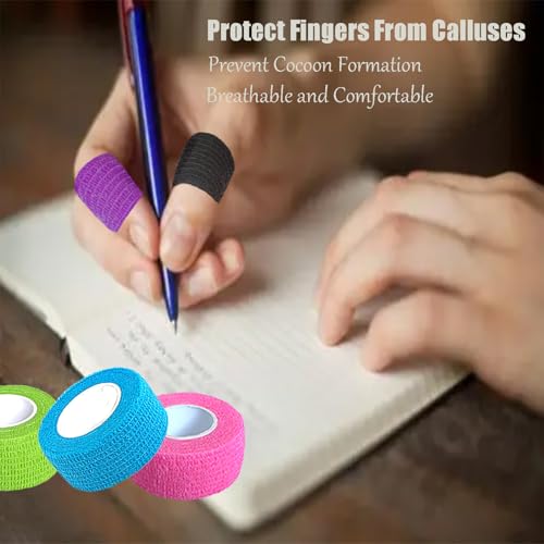 6 Pack Self-Adhesive Bandage Wrap - 1-Inch Breathable Cohesive Tape for Pets