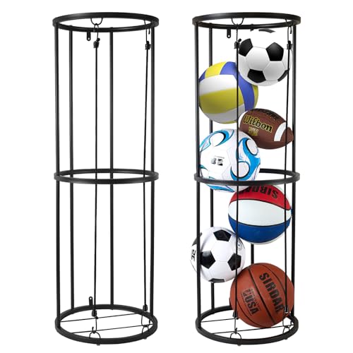 Wall-Mounted Sports Ball Storage Rack for Basketball & Soccer