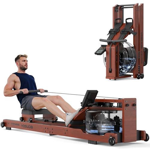 Water Rowing Machine - Foldable with 22L Tank, Bluetooth Monitor