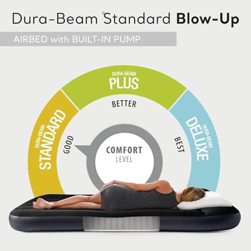 Intex Queen Size Dura-Beam Air Mattress with Inflatable Pillows & Hand Pump