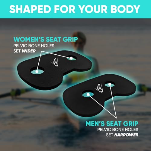 Men's Rowing Seat Pad - 12mm Waterproof Non-Slip Cushion with Clip