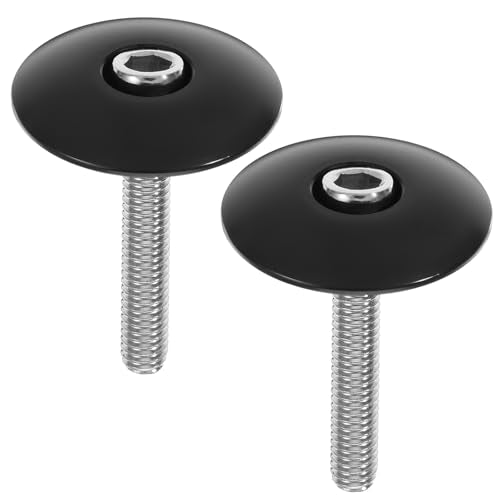 Bicycle Headset Stem Top Cap - 2 Sets Black Aluminum Alloy