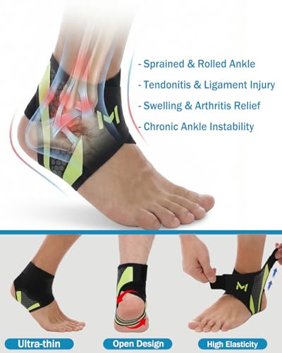 Porston Gray Adjustable Ankle Brace for Men & Women - Support, Stabilization & Injury Recovery