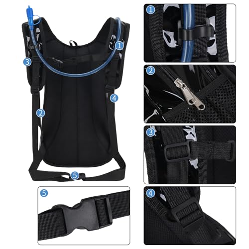 Roptat 2L Hydration Backpack with Insulated Bladder – Silver Version, Large