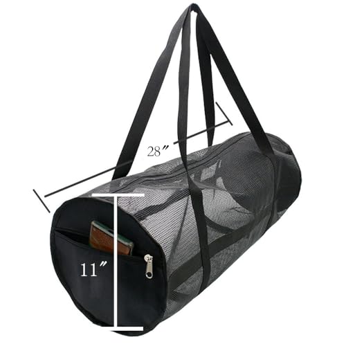 Yocoolfun Large Mesh Basketball Duffel Bag with Shoulder Strap for Sports Gear
