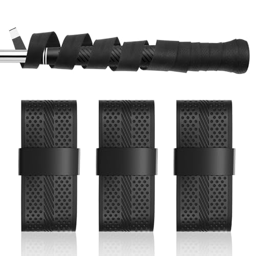 Golf Grip Tape - 3 Pack PU Overgrip Wrap Tapes, Black