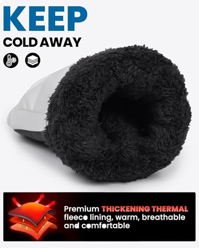 Warm Winter Ski Gloves for Men & Women - White Mittens